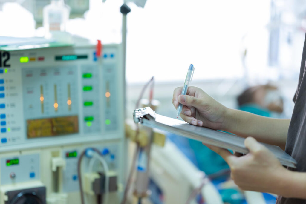 ICU procedures_person with clipboard